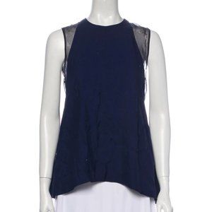 Adam Lippes Layered Navy Blue Shell Top